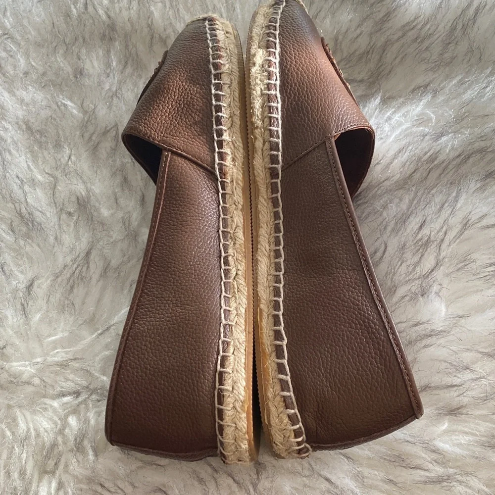BRIGHTON Groove Brown Leather Slip-On Shoes